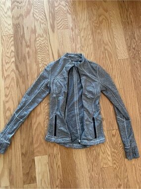 Lululemon Define Jacket Heathered Gray Herringbone Luon Zip Up / Small Size